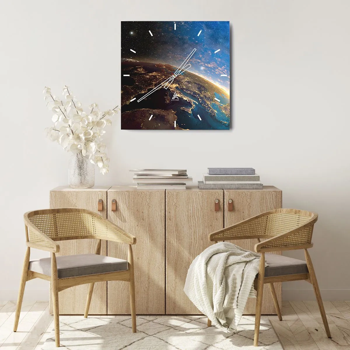 Ceas de perete - Ceas pe sticlă - Să ne privim de la distanță - 30x30 cm