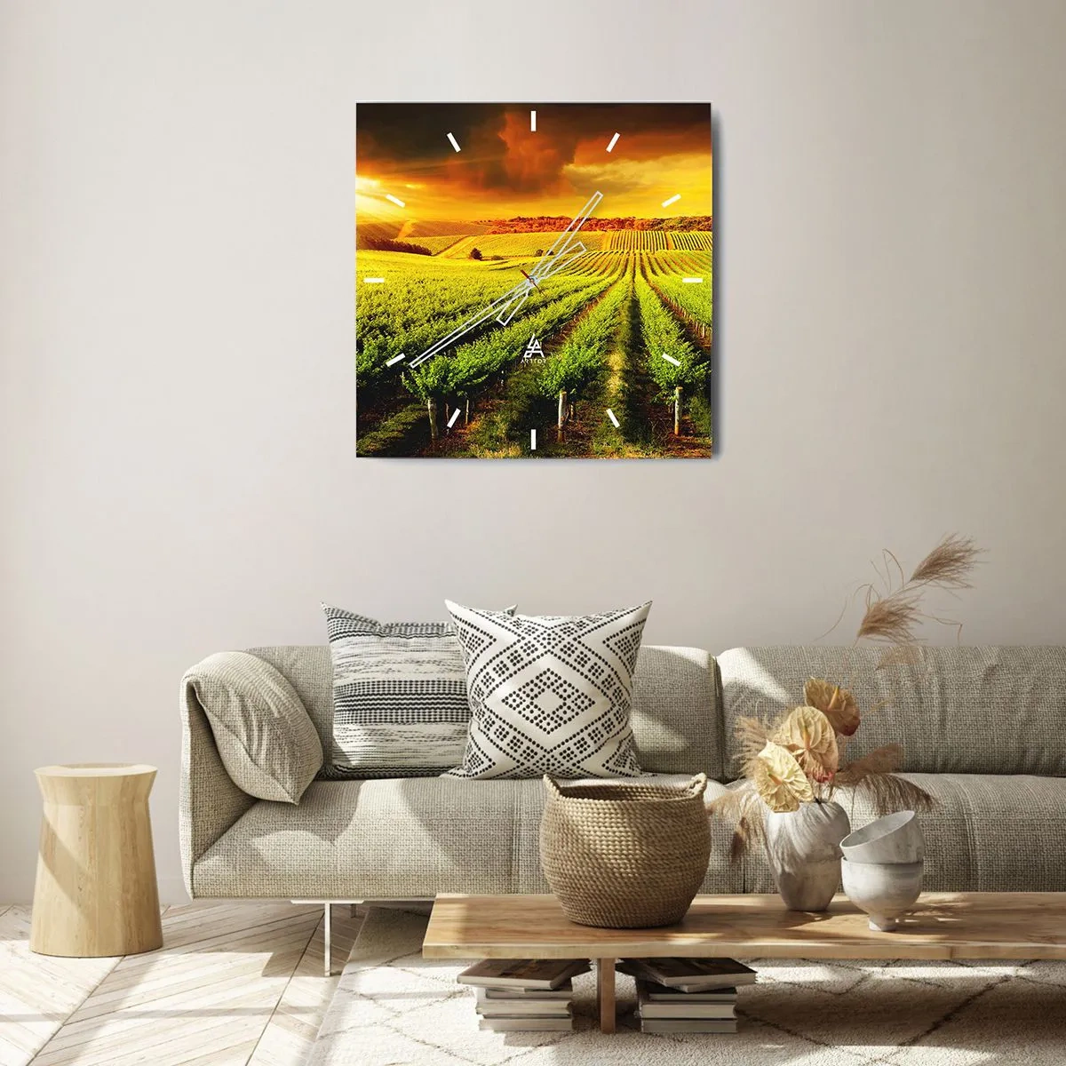 Ceas de perete - Ceas pe sticlă - Sub soarele australian - 40x40 cm