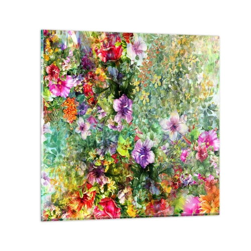 Tablou pe sticlă - Să ne pierdem în flori - 30x30 cm