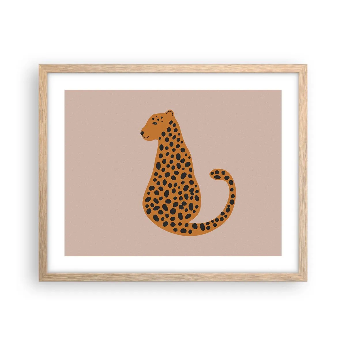 Poster în ramă de stejar deschis - Modelul leopard este tot timpul la modă - 50x40 cm
