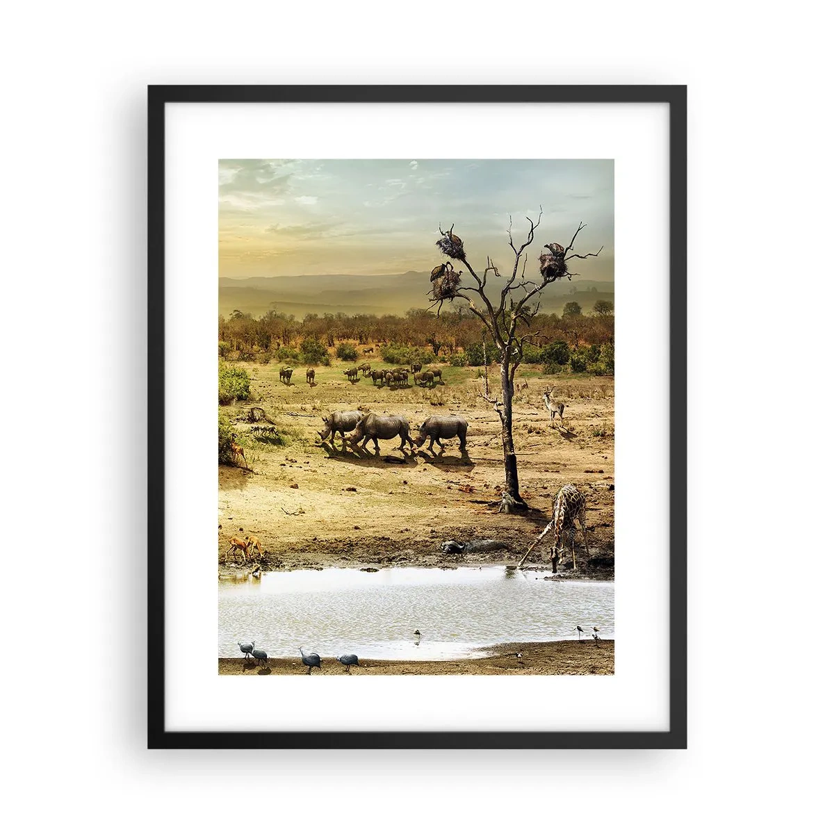 Poster în ramă neagră - "Și din Eden curgea un râu..." - 40x50 cm