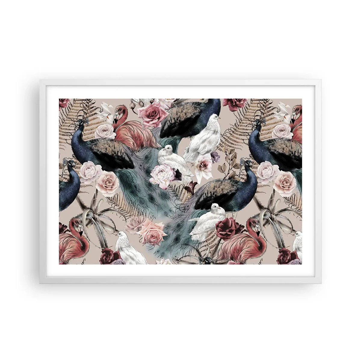 Poster în ramă albă - În grădina palatului - 70x50 cm