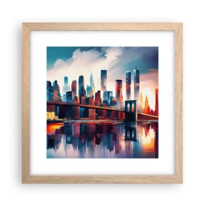 Poster în ramă de stejar deschis - New York fenomenal - 30x30 cm