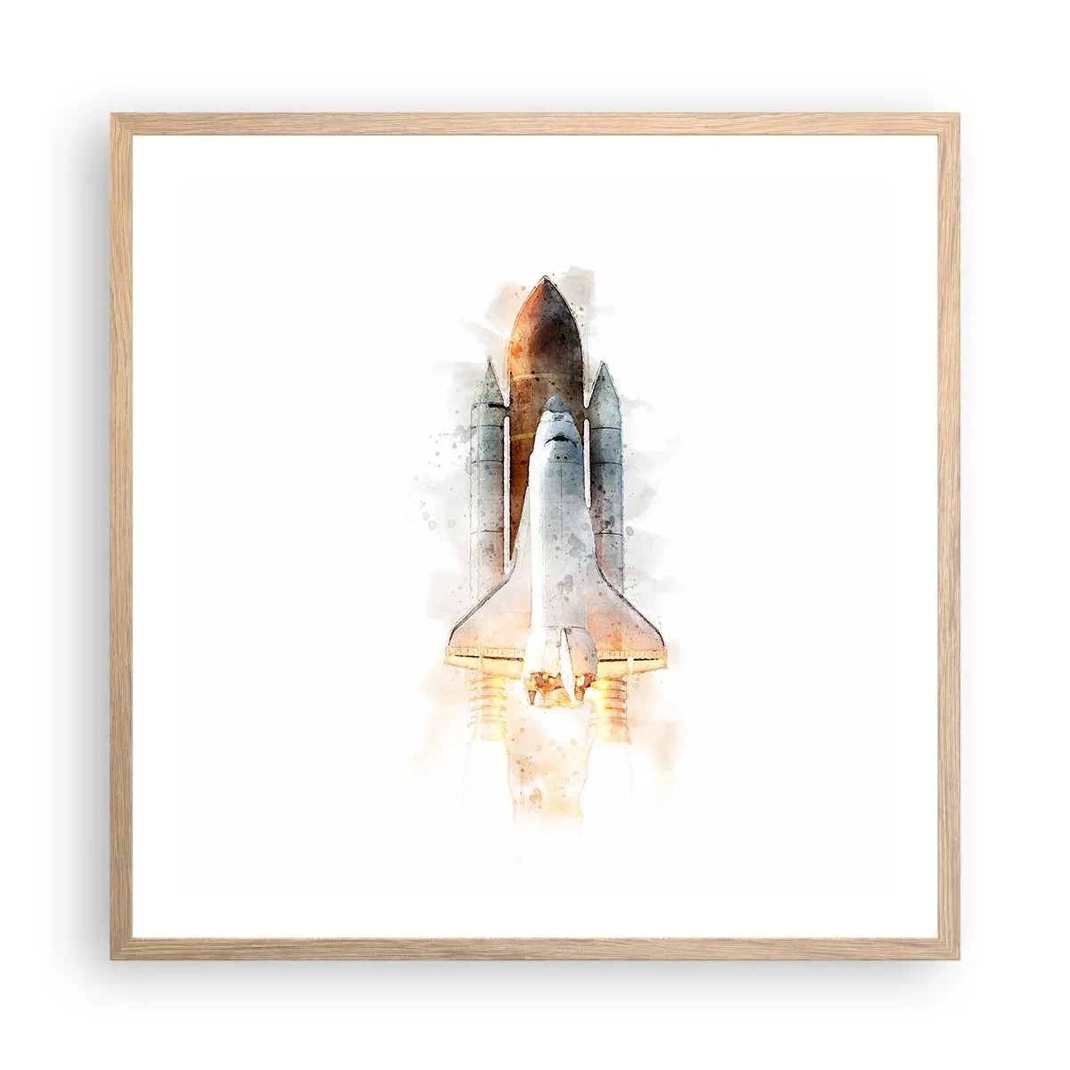 Poster în ramă de stejar deschis - Exploratorii la start - 60x60 cm