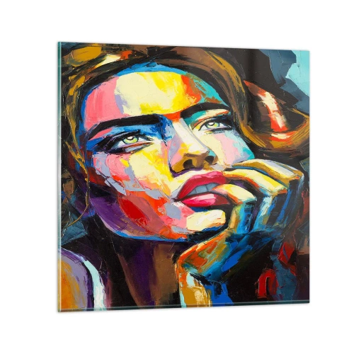 Tablou pe sticlă - Visele ca niște păsări se înalță pe cer - 50x50 cm