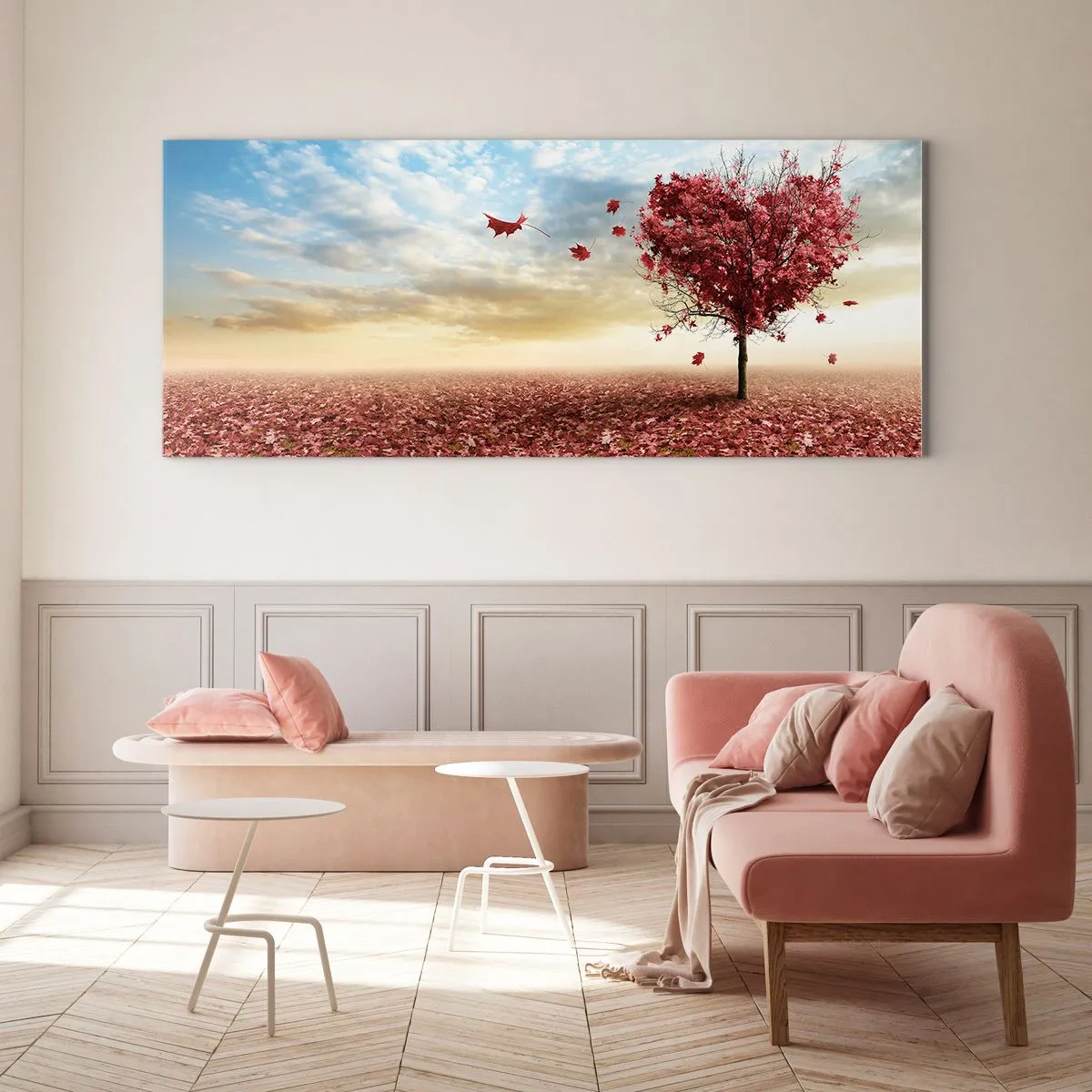 Tablou pe sticlă - Iubește toamna - 90x30 cm