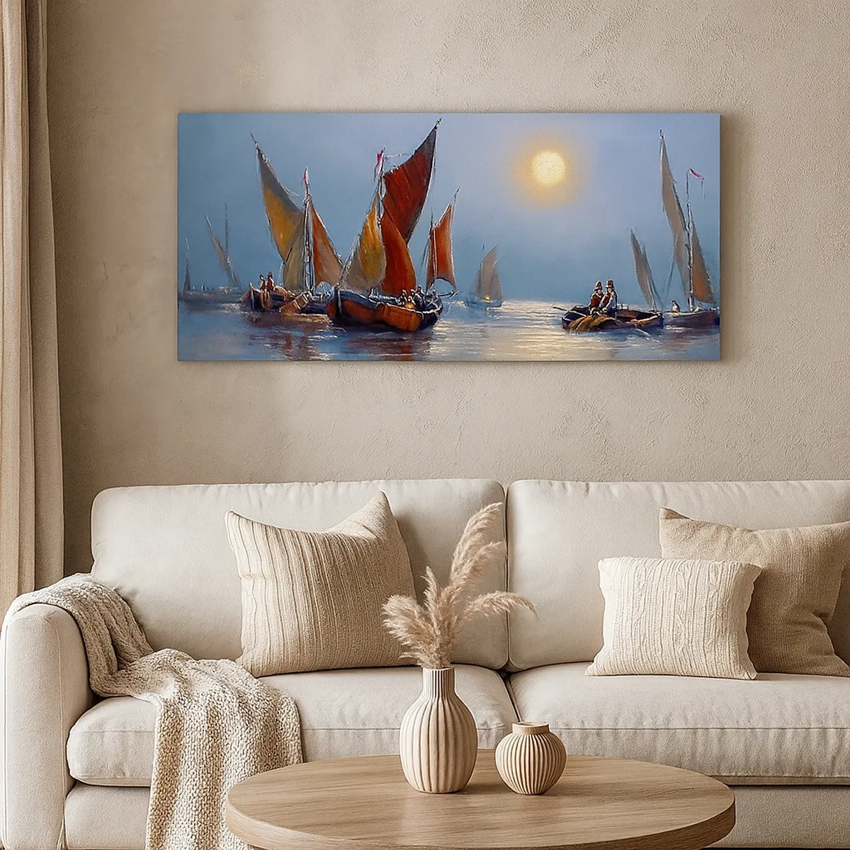 Tablou pe pânză - Pescuit de noapte - 30x30 cm