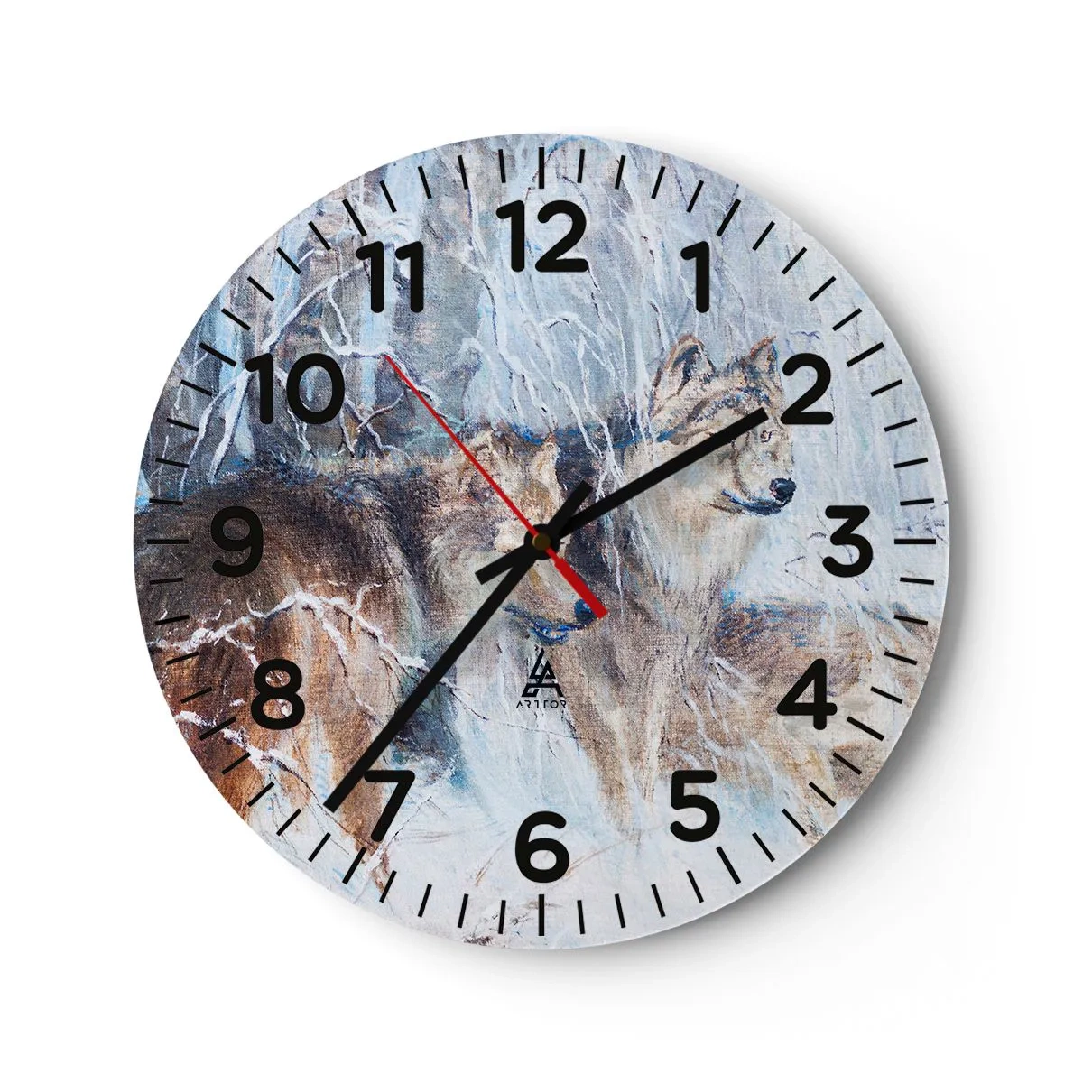 Ceas de perete - Ceas pe sticlă - Atenție! Vine... - 30x30 cm