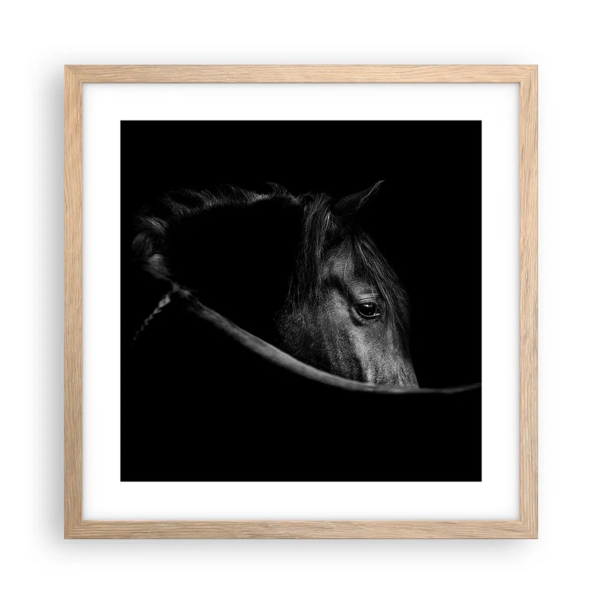 Poster în ramă de stejar deschis - Prințul negru - 40x40 cm