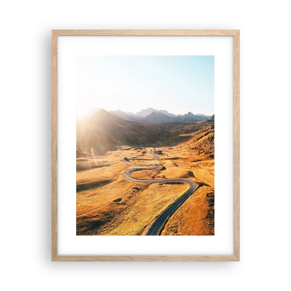 Poster în ramă de stejar deschis - Într-o vale de aur - 40x50 cm