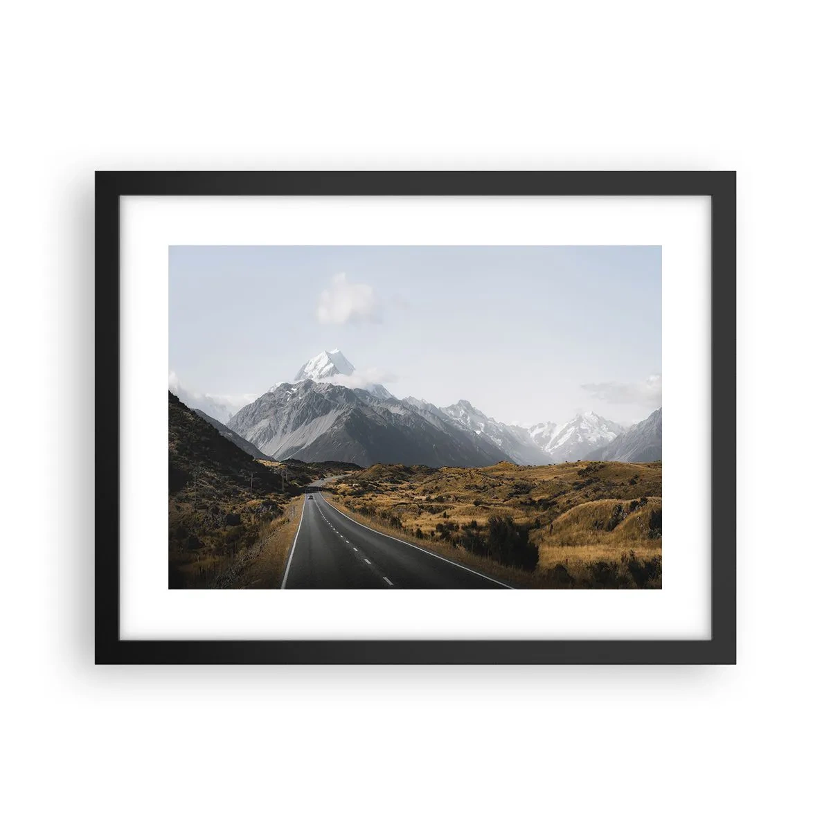 Poster în ramă neagră - Drumul spre inima munților - 40x30 cm
