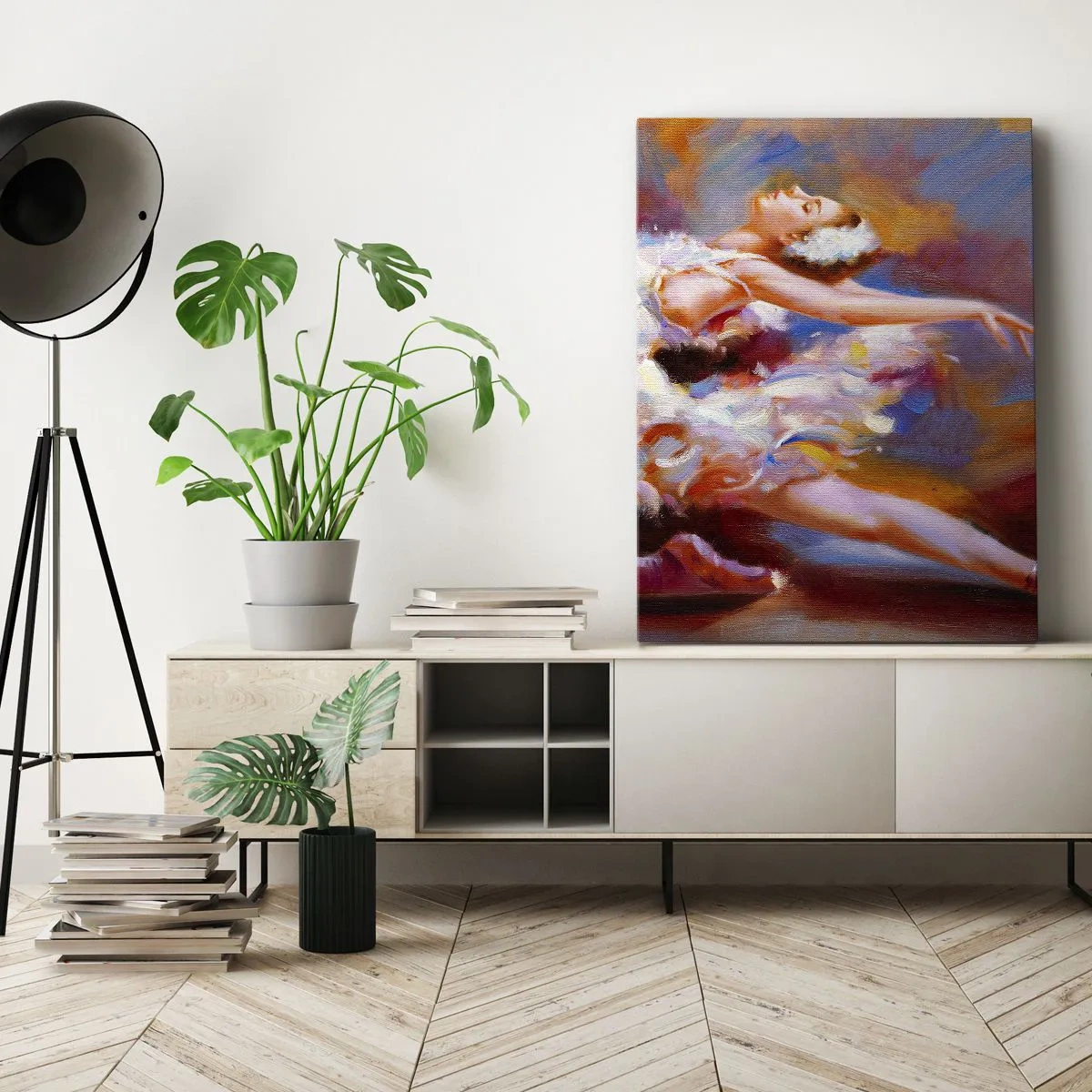 Tablou pe pânză - Harul lebedei - 55x100 cm