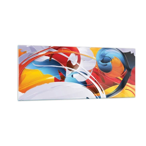 Tablou pe sticlă - Dansul elementelor - 100x40 cm
