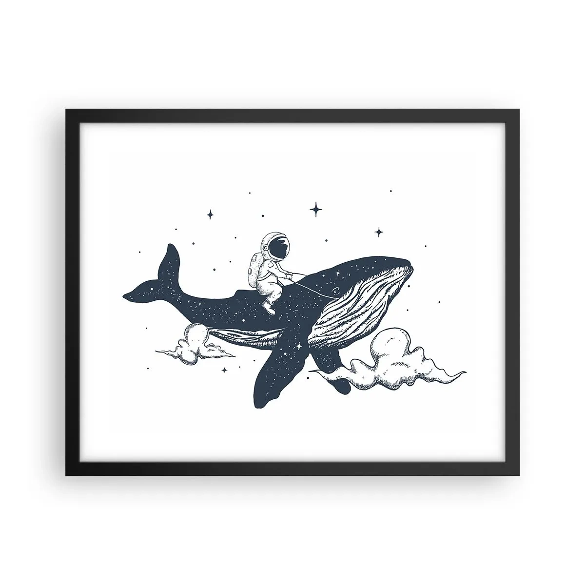 Poster în ramă neagră - Aventura spațială - 50x40 cm