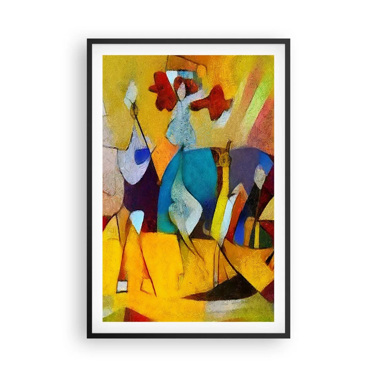 Poster în ramă neagră - Soare - viață - bucurie - 61x91 cm