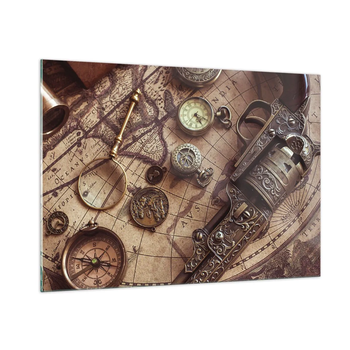 Tablou pe sticlă - Sugestii de aventură - 100x70 cm