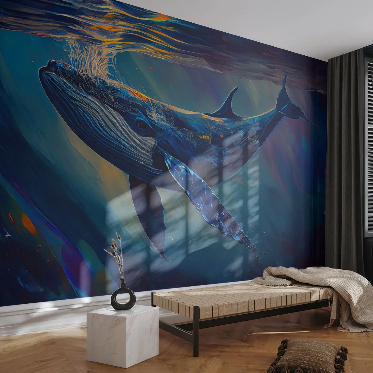 Tapet Standard Eco - Bun venit în lumea mea - Balenă, Ocean, Sub apă - 350x256 cm