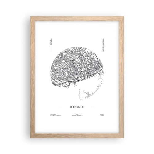 Poster în ramă de stejar deschis - Anatomia Toronto - 30x40 cm
