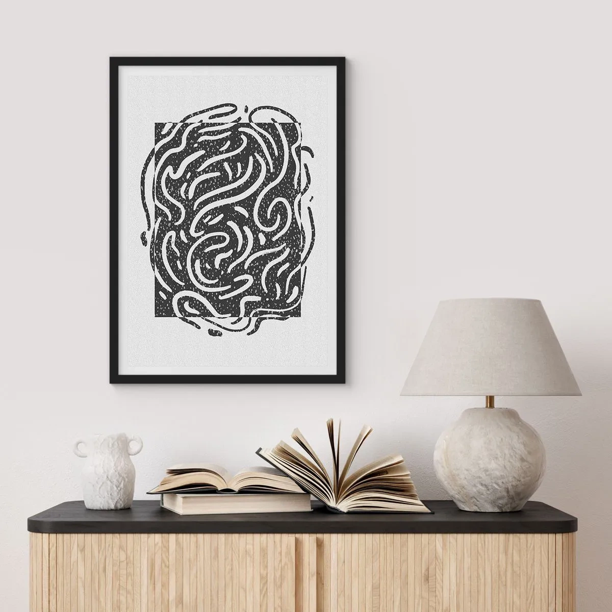 Poster în ramă neagră - Abstracție: dansul bucuriei - 61x91 cm