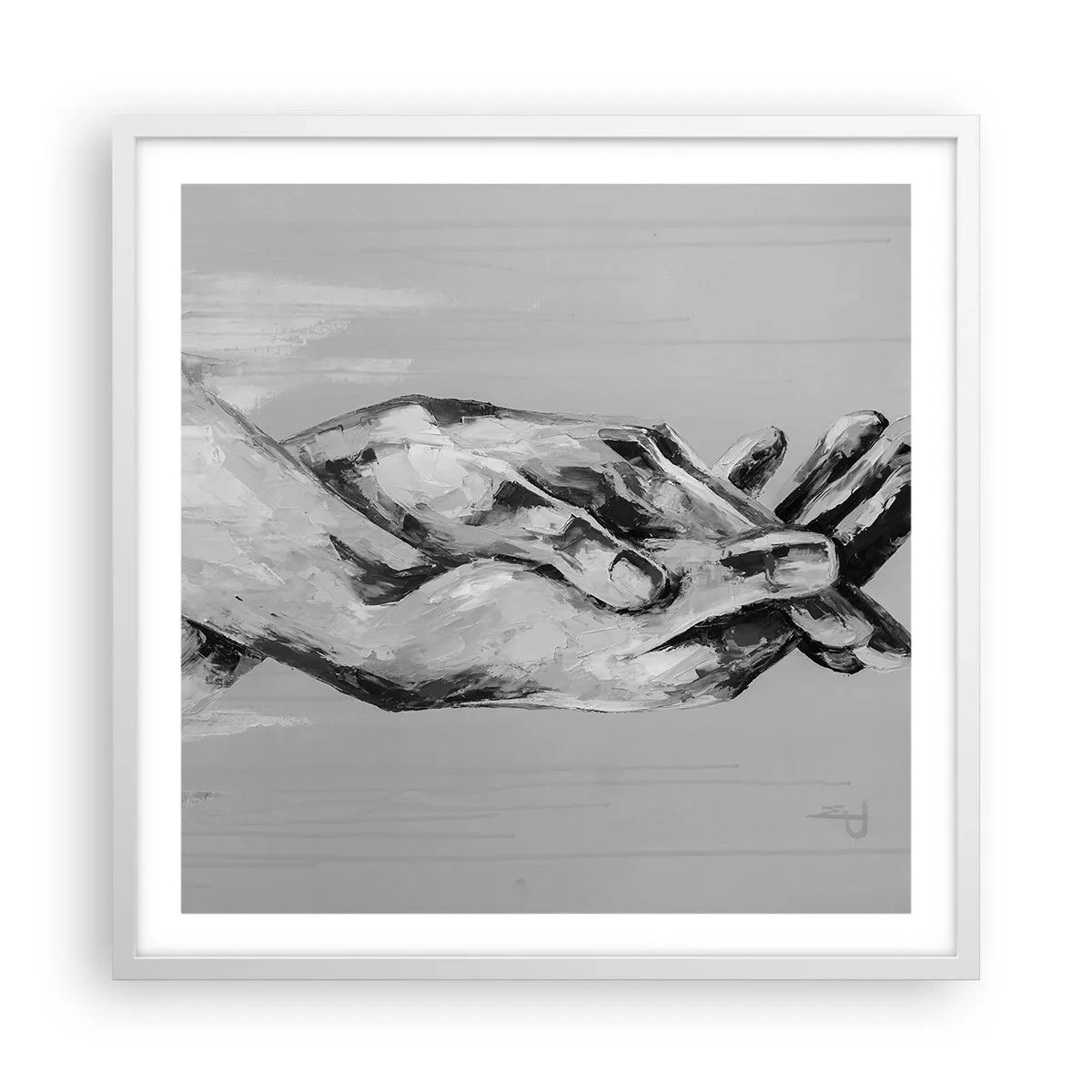 Poster în ramă albă - Începutul... - 60x60 cm