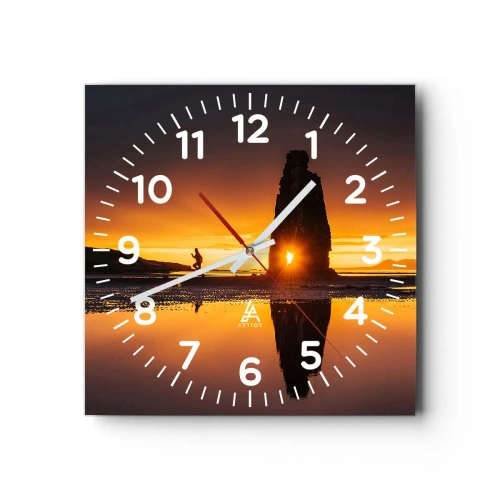 Ceas de perete - Ceas pe sticlă - Doar tu și natura - 40x40 cm