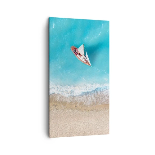 Tablou pe pânză - La frontieră dintre albastru și auriu - 45x80 cm