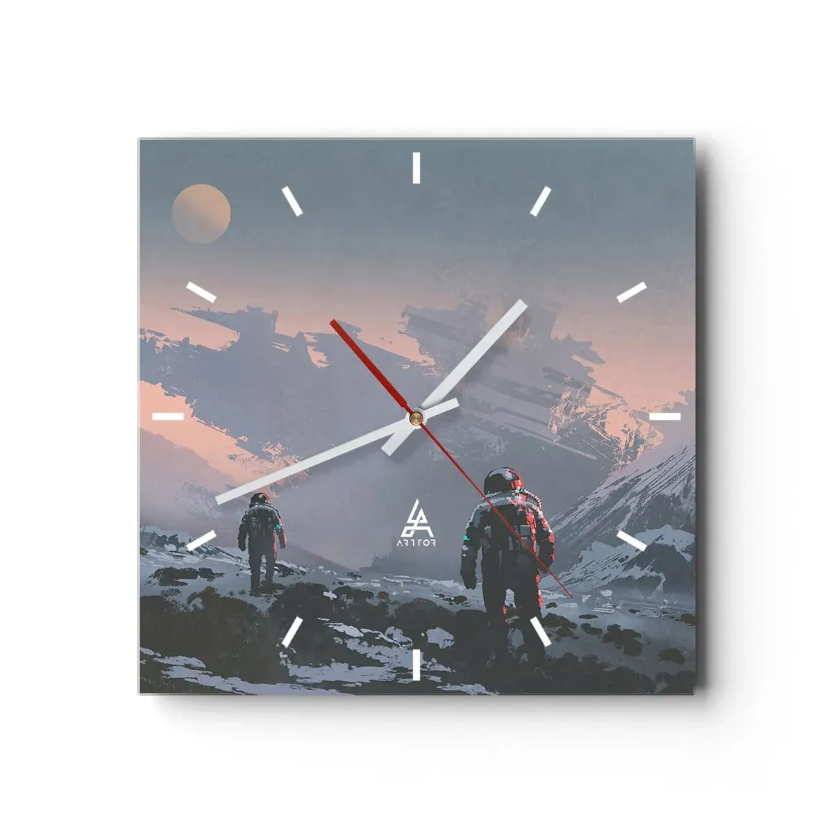 Ceas de perete - Ceas pe sticlă - Sub o stea necunoscută - 40x40 cm