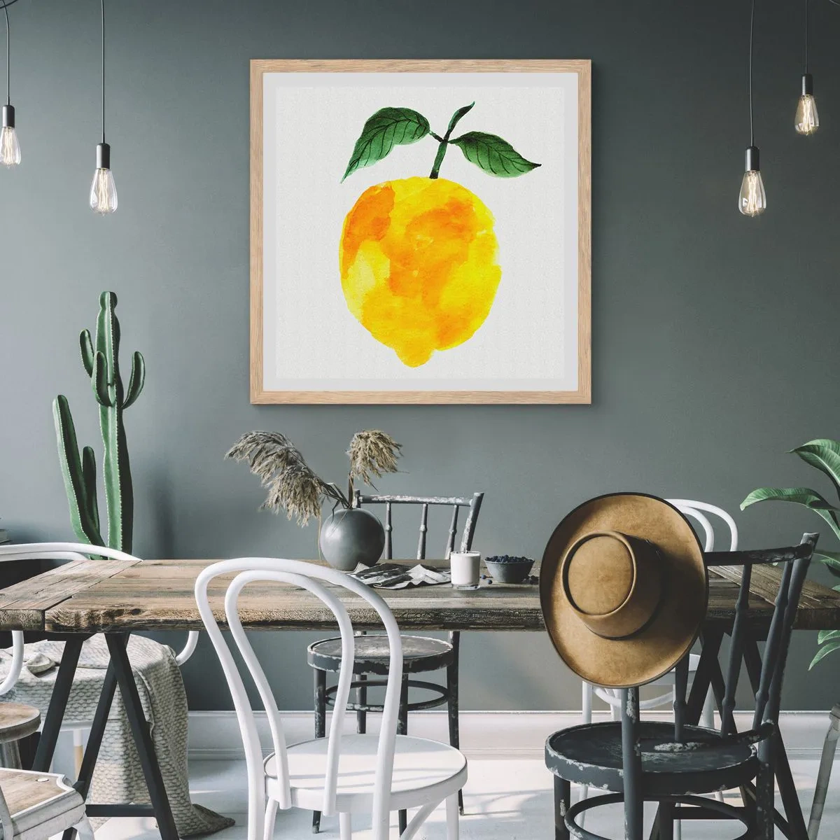 Poster în ramă de stejar deschis - Cum să simțiți gustul soarelui - 30x30 cm