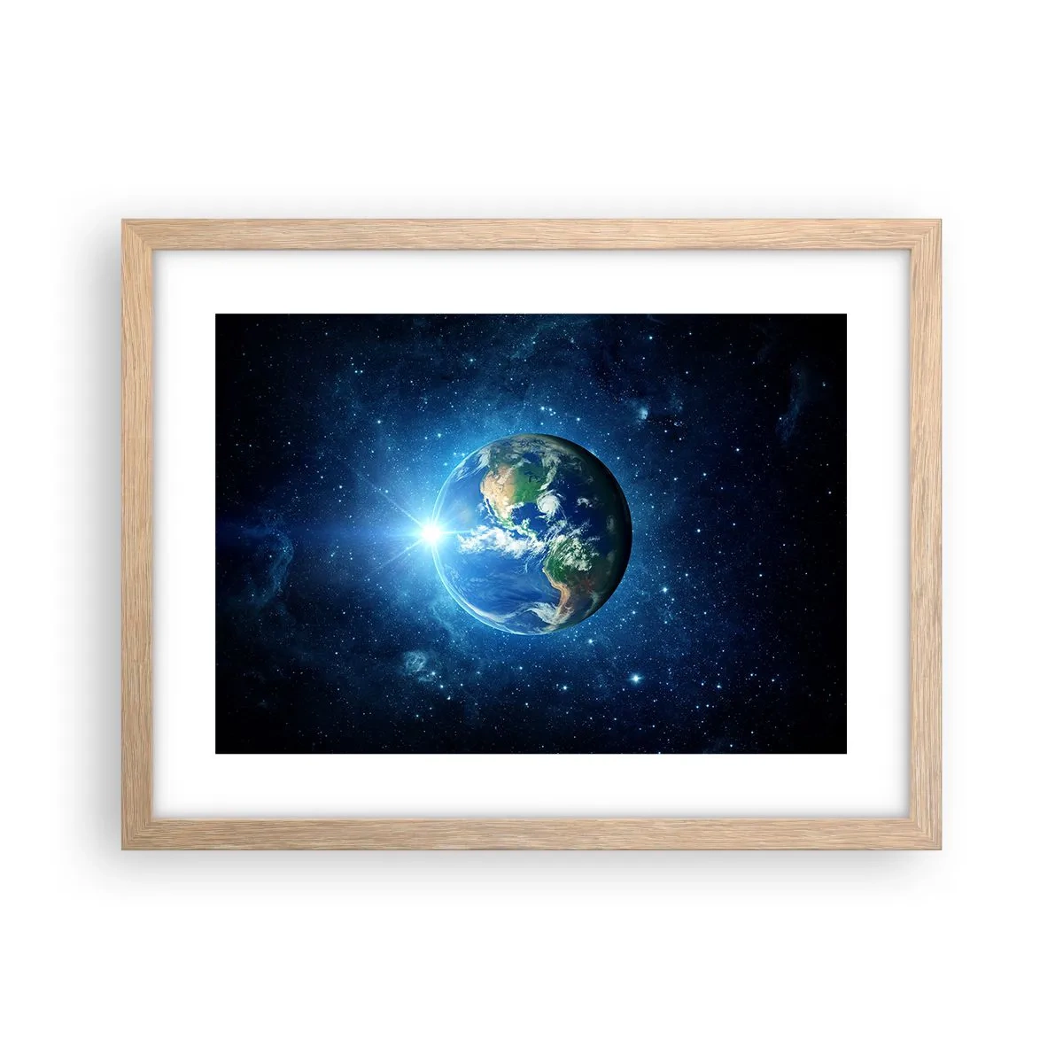 Poster în ramă de stejar deschis - Suntem în ceruri - 40x30 cm