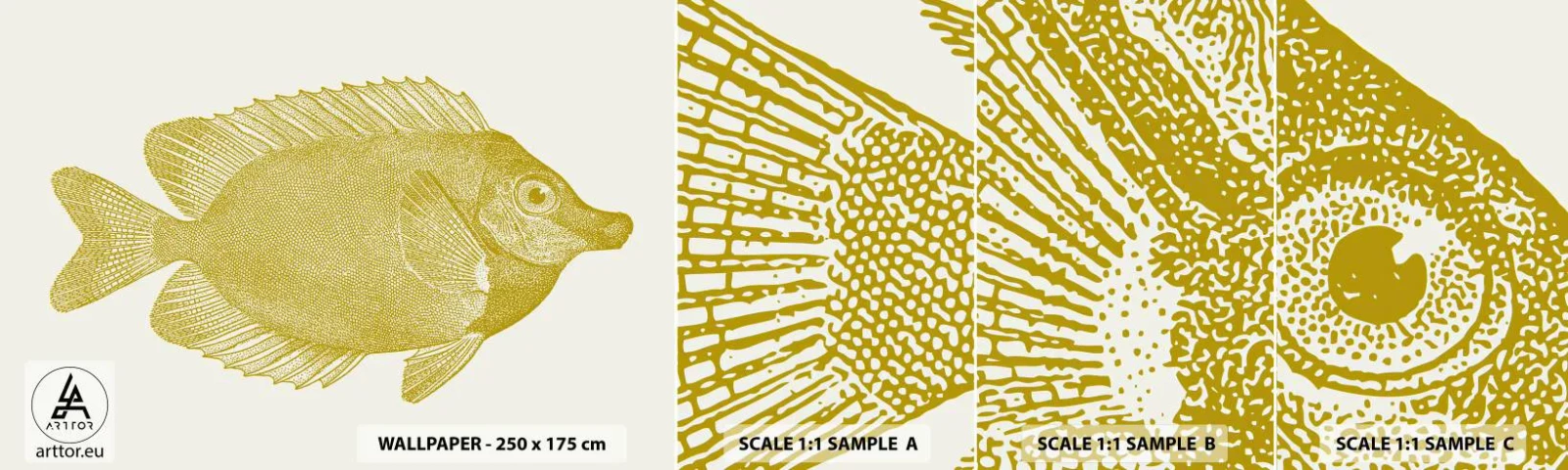 Mostră tapet autocolant Deluxe Sticker - Pește și atât - Peşte, Litoral, Animal - 100x30 cm