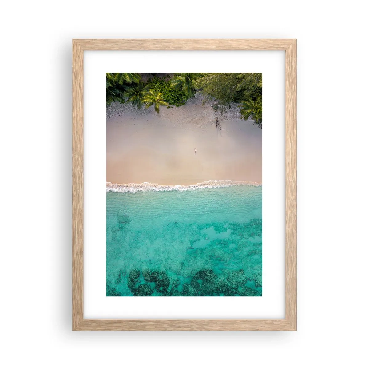 Poster în ramă de stejar deschis - Plaja din paradis - 30x40 cm