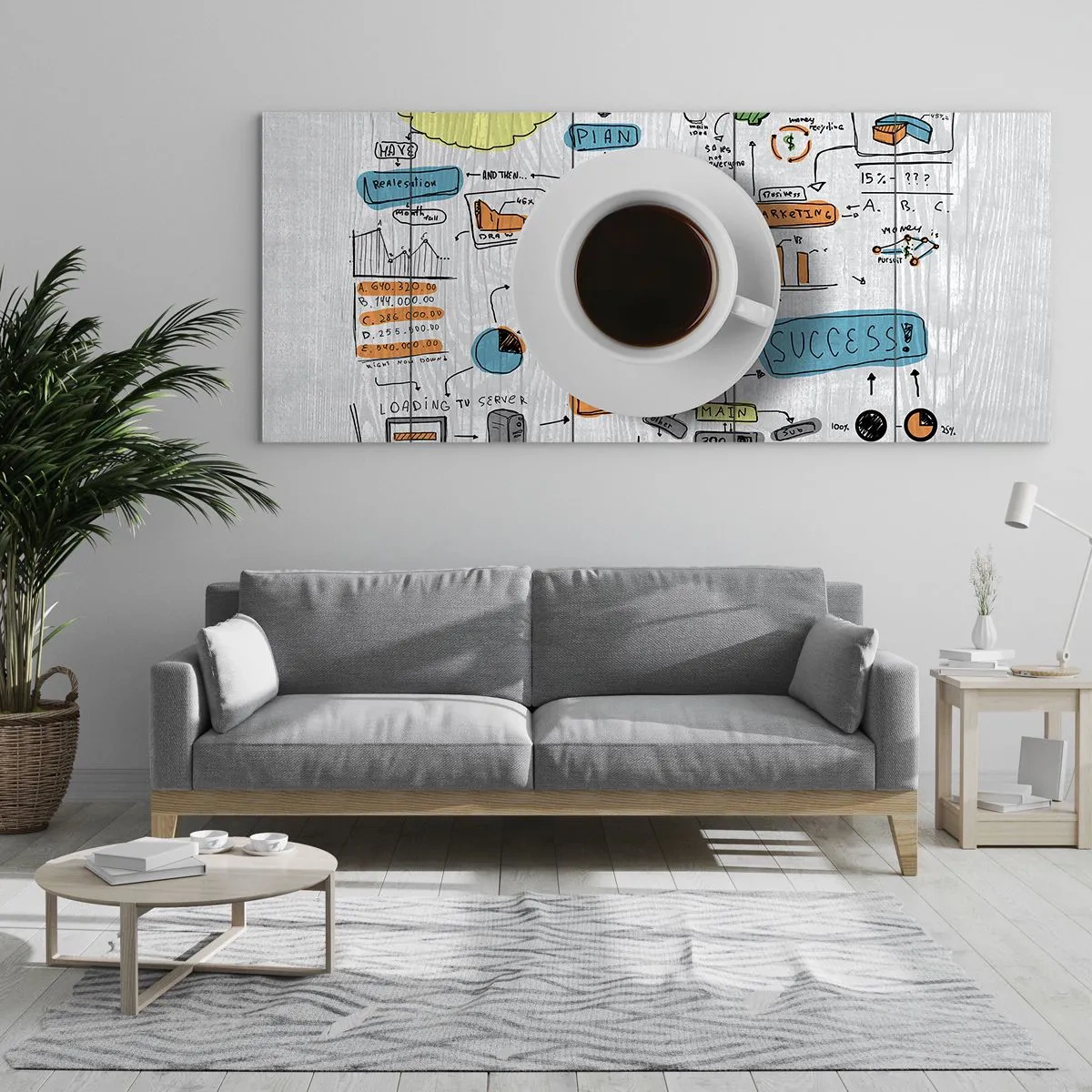 Tablou pe sticlă - Timp pentru o pauză - 90x30 cm