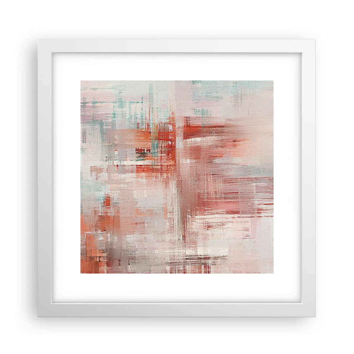 Poster în ramă albă - În ceață. Dar roz - 30x30 cm