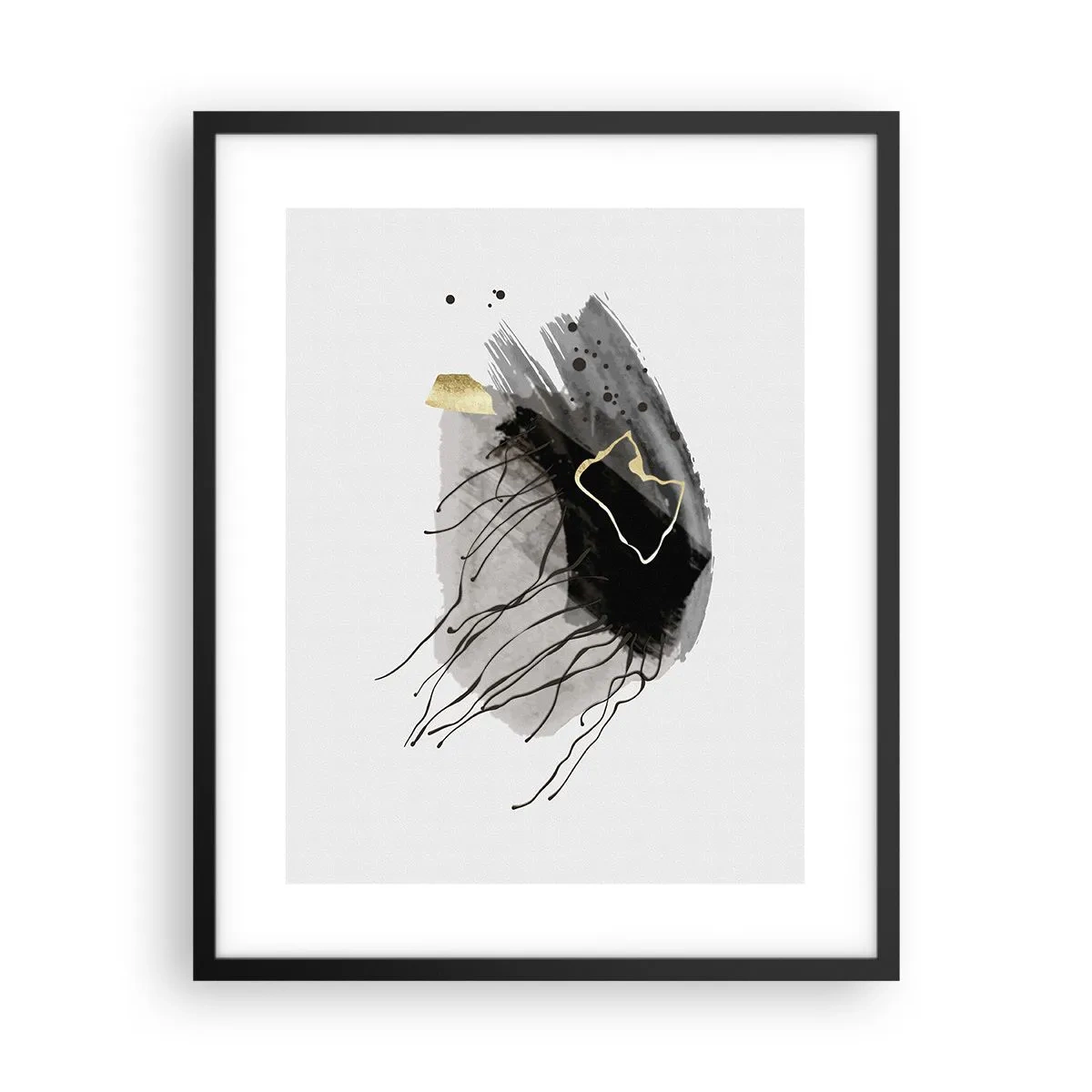 Poster în ramă neagră - Negru și aur - 40x50 cm