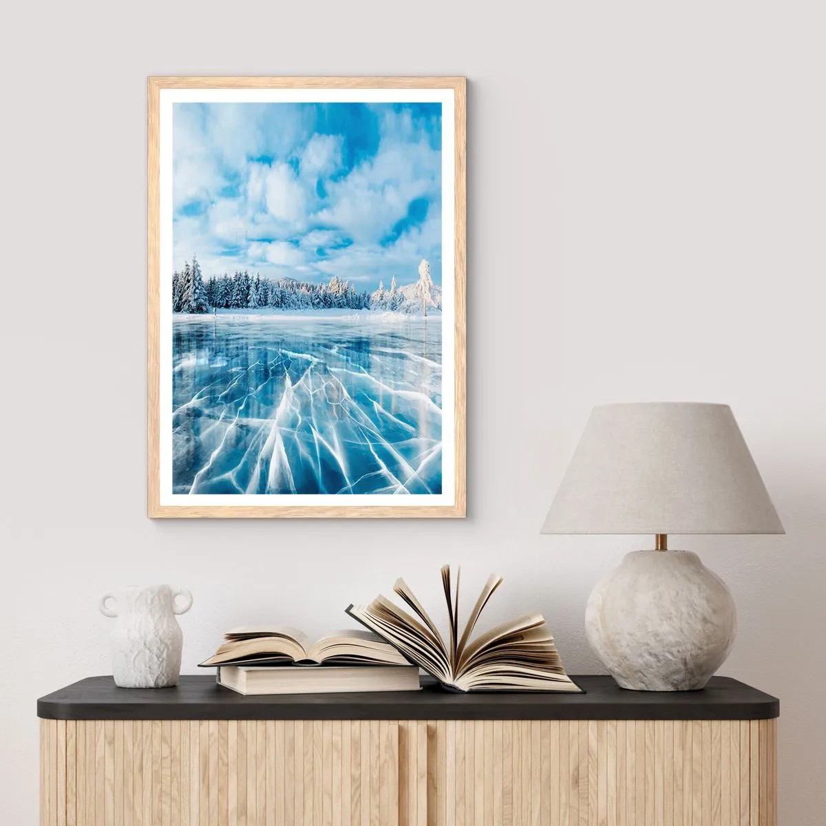 Poster în ramă de stejar deschis - O priveliște orbitoare și cristalină - 40x50 cm