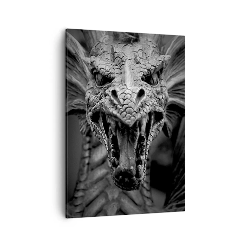 Tablou pe pânză - Dragon de basm în gri - 50x70 cm