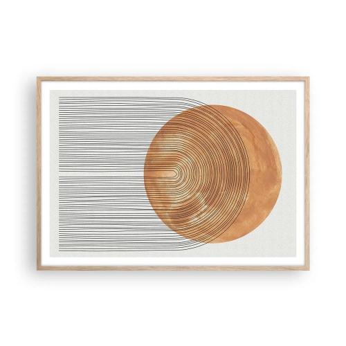 Poster în ramă de stejar deschis - Compoziția solară - 100x70 cm