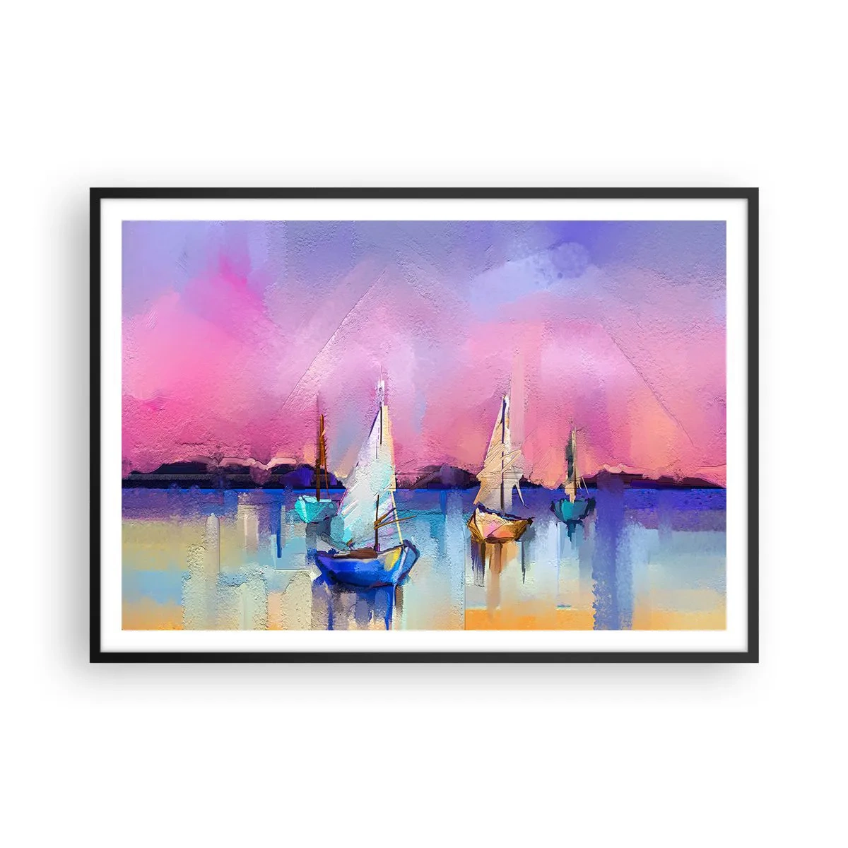 Poster în ramă neagră - Direcția: ape largi - 100x70 cm