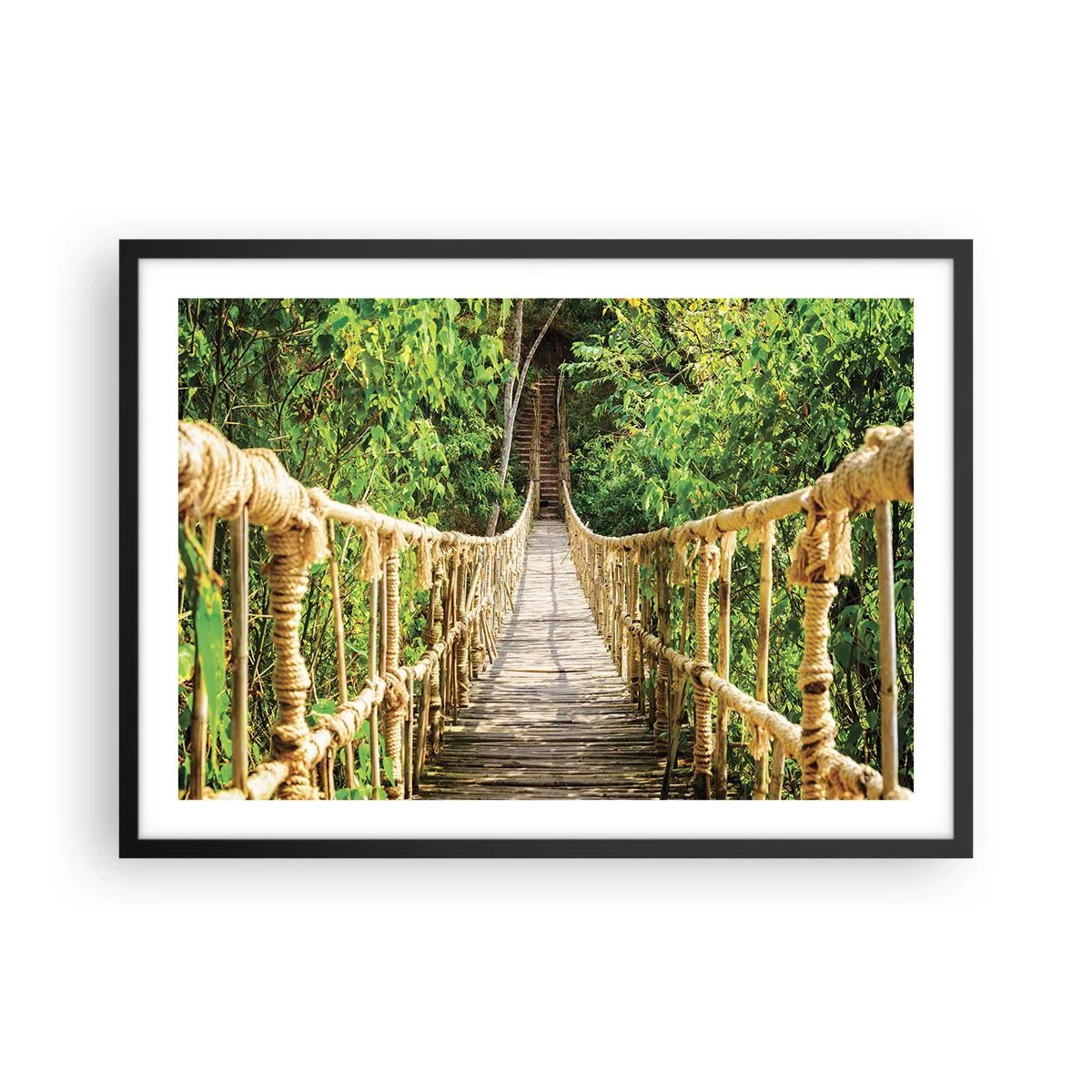 Poster în ramă neagră - Suspendat în verde - 70x50 cm