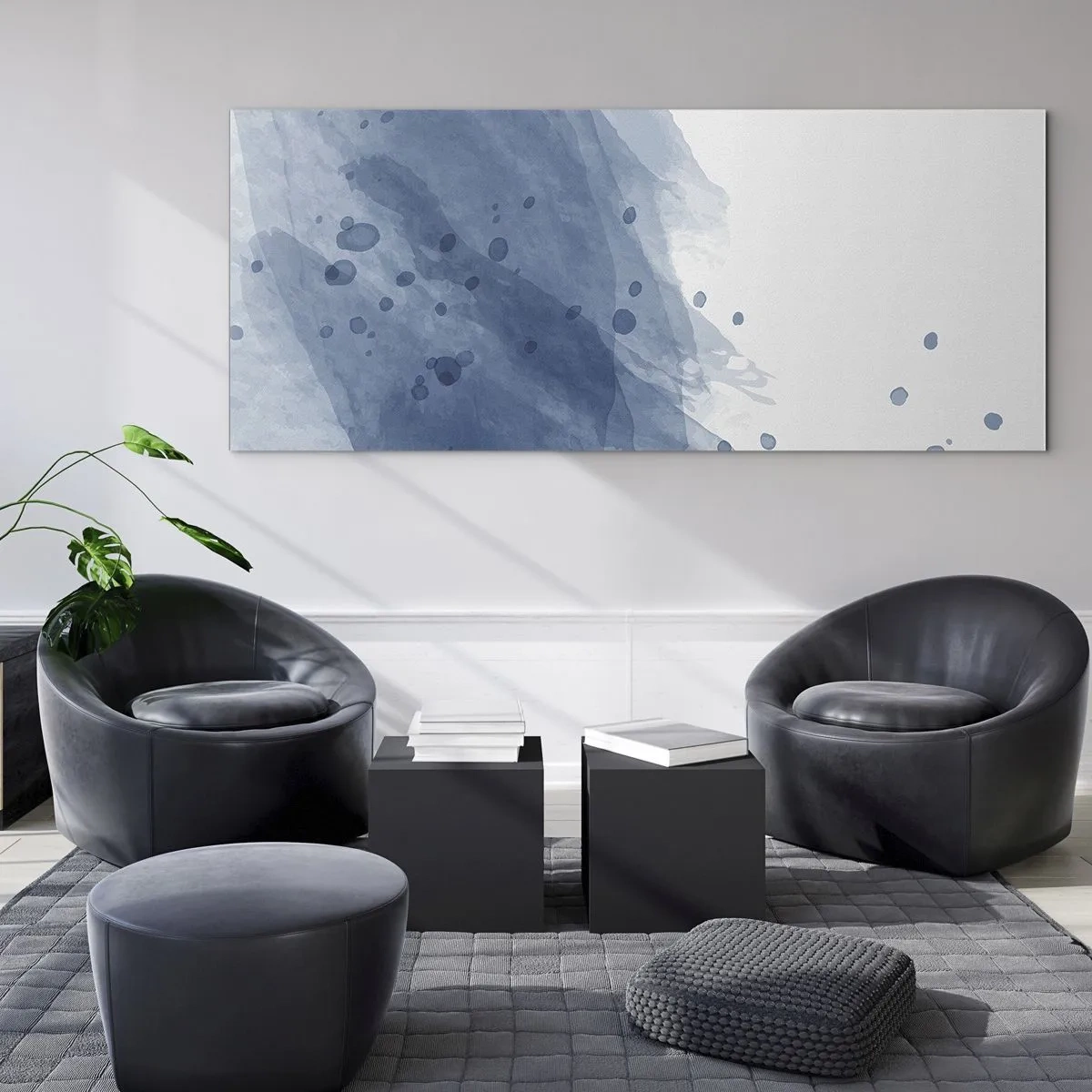 Tablou pe sticlă - Tul albastru - 120x50 cm