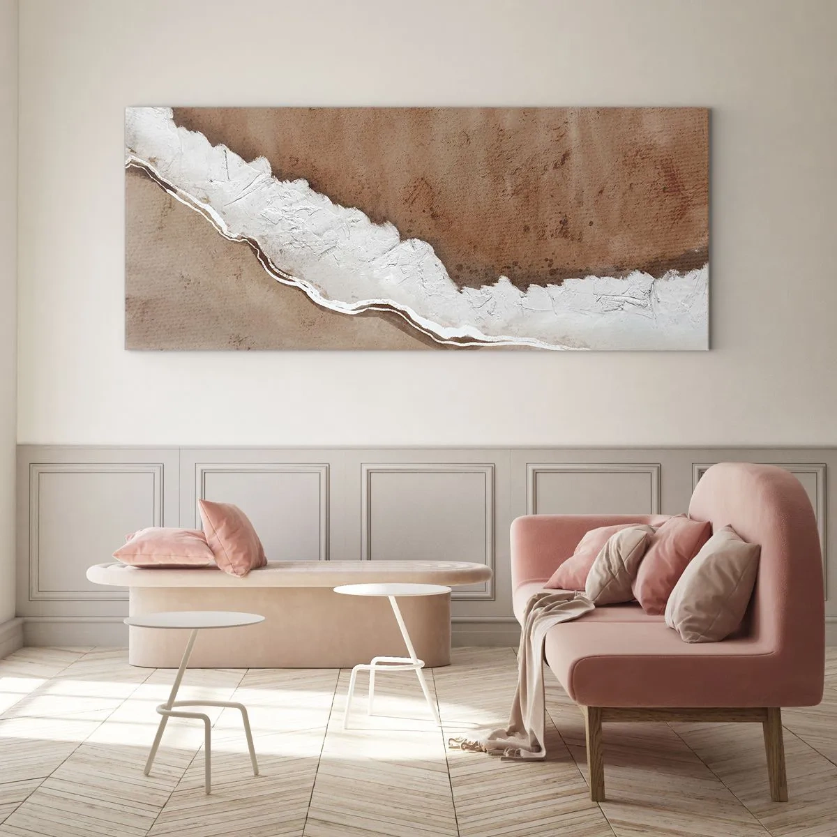 Tablou pe sticlă - În culorile pământului - 100x40 cm