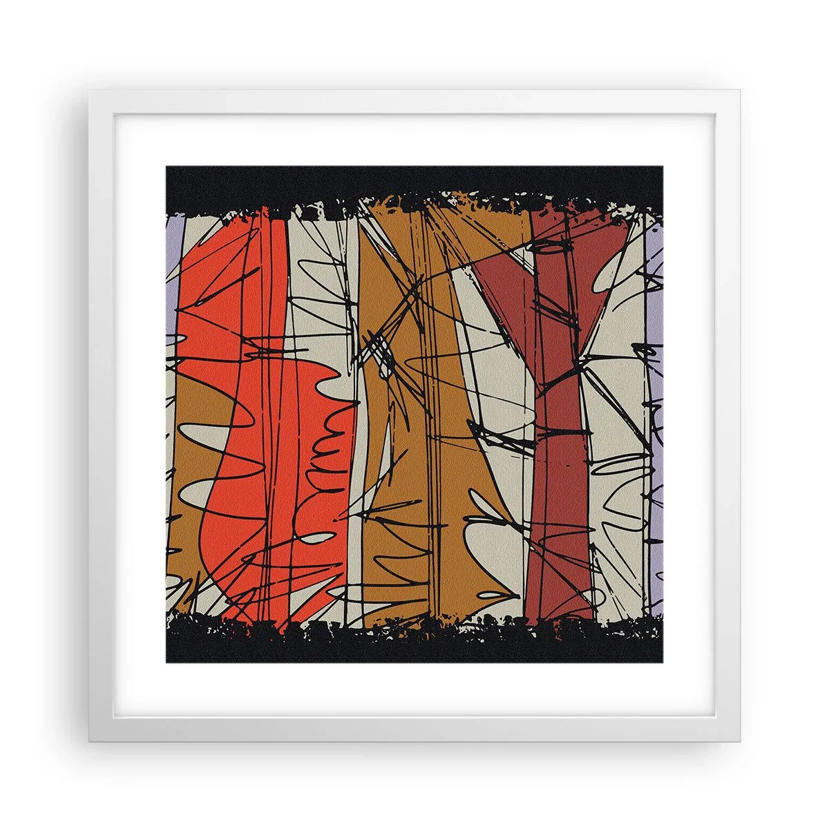 Poster în ramă albă - Compoziție spontană - 40x40 cm