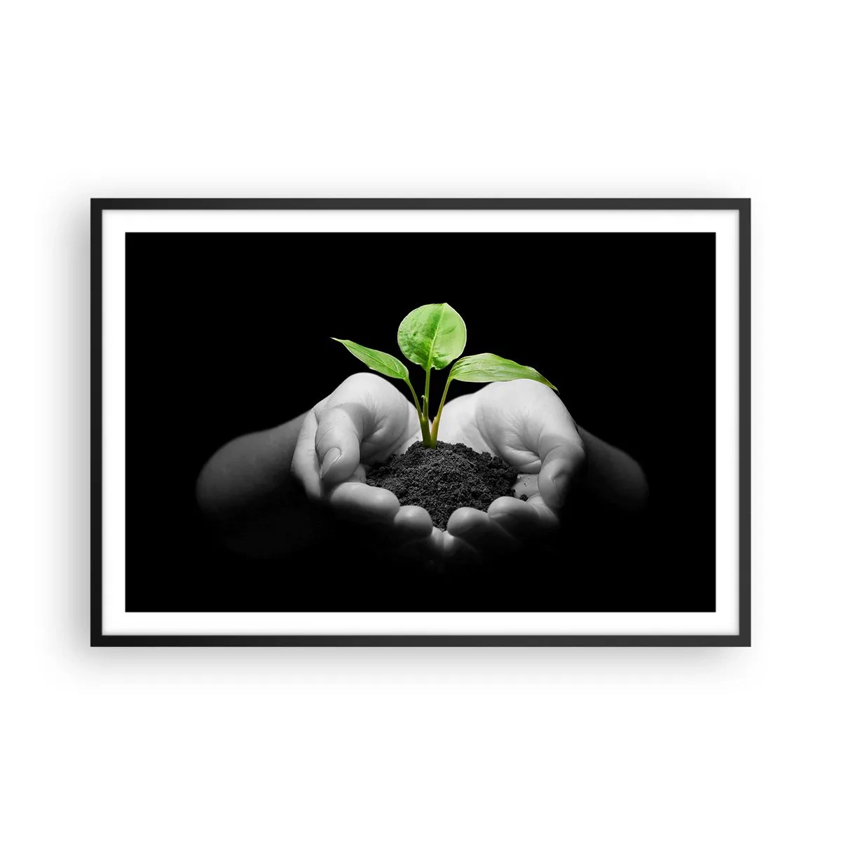 Poster în ramă neagră - Iubesc natura, o protejez - 91x61 cm