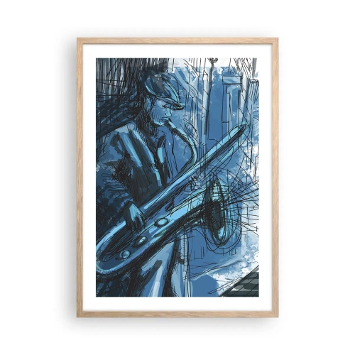 Poster în ramă de stejar deschis - Rapsodie urbană - 50x70 cm