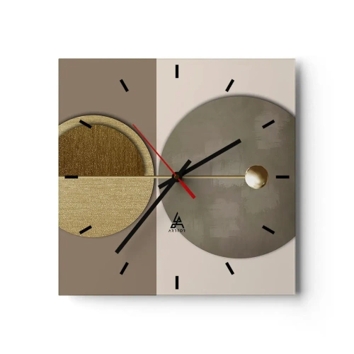 Ceas de perete - Ceas pe sticlă - Echilibru perfect - 30x30 cm