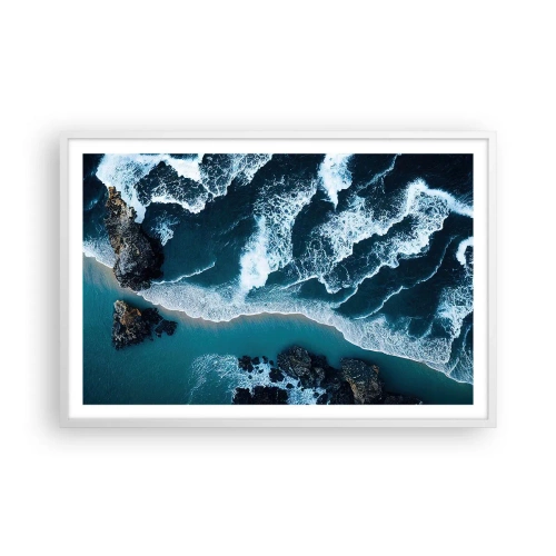 Poster în ramă albă - Înfășurate în valuri - 91x61 cm