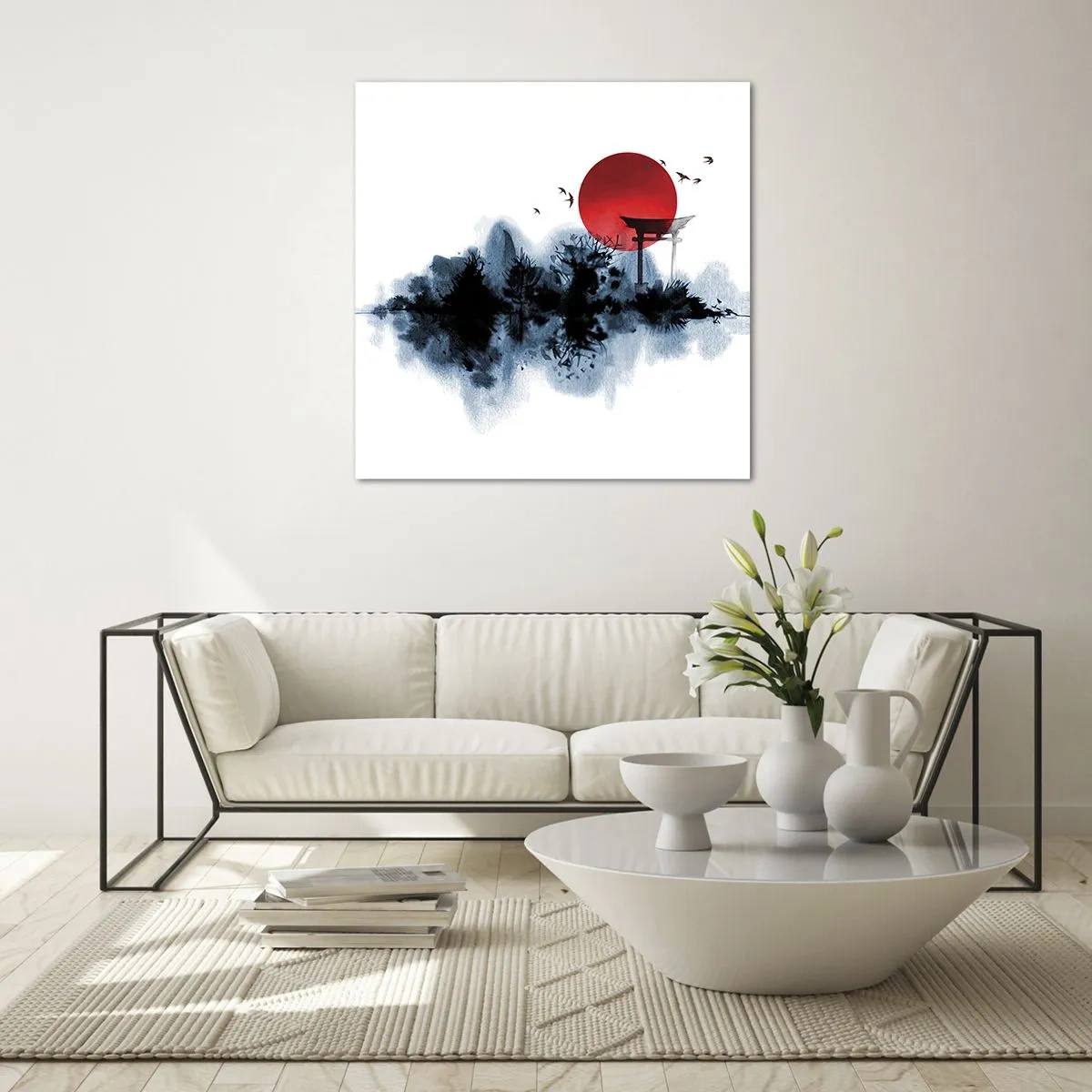 Tablou pe sticlă - O vedere japoneză - 60x60 cm