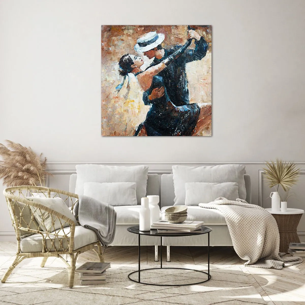 Tablou pe sticlă - A la Rudolf Valentino - 40x40 cm