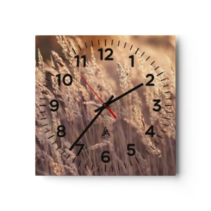 Ceas de perete - Ceas pe sticlă - Gata să întâmpine toamna - 30x30 cm