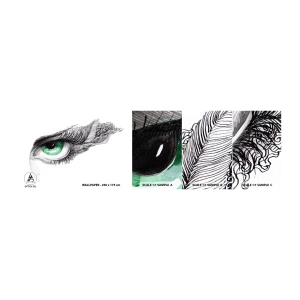 Mostră tapet autocolant Deluxe Sticker - Frumoasă și gata de atac - Abstracția, Grafică, Ochi - 100x30 cm